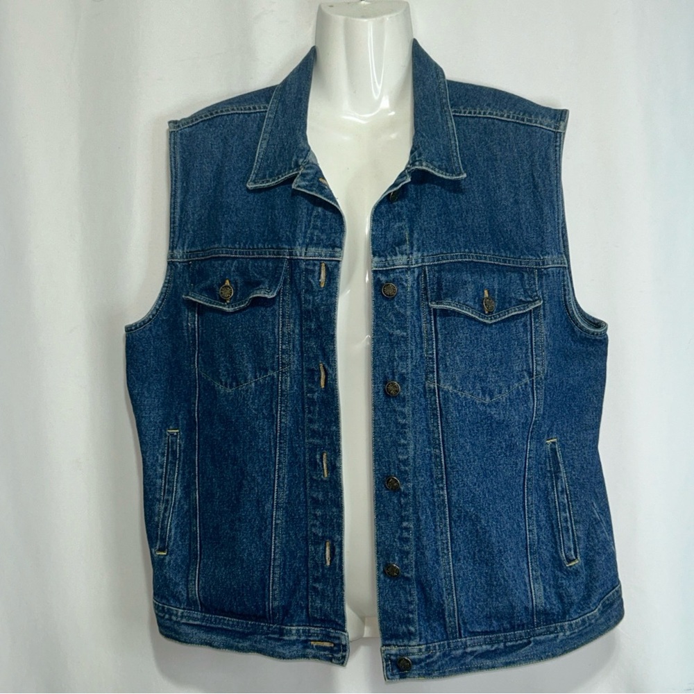 Classic Blue Denim Vest‎ Timeless Indigo Wash